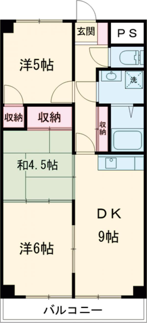 ルミエール1(3LDK/3階)の間取り写真