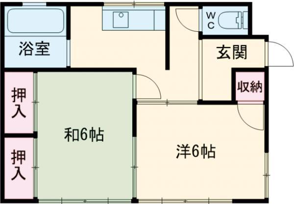 両毛線 新前橋駅 徒歩34分 1階建 築43年(2K)の間取り写真