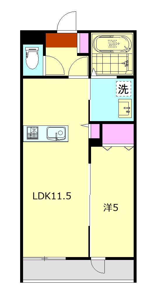 エスペランサⅡ(1LDK/3階)の間取り写真