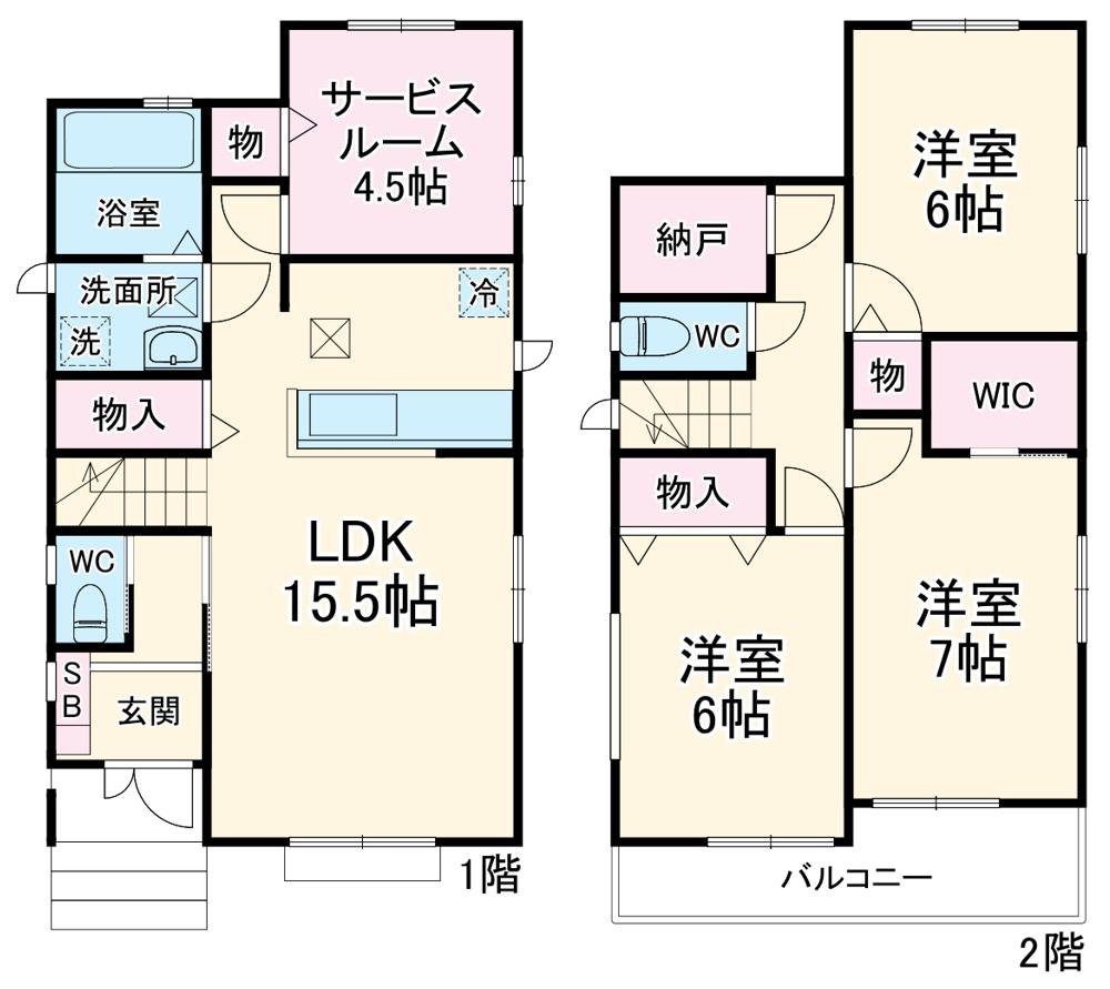 京成電鉄本線 勝田台駅 徒歩20分 2階建 築2年(4LDK)の間取り写真
