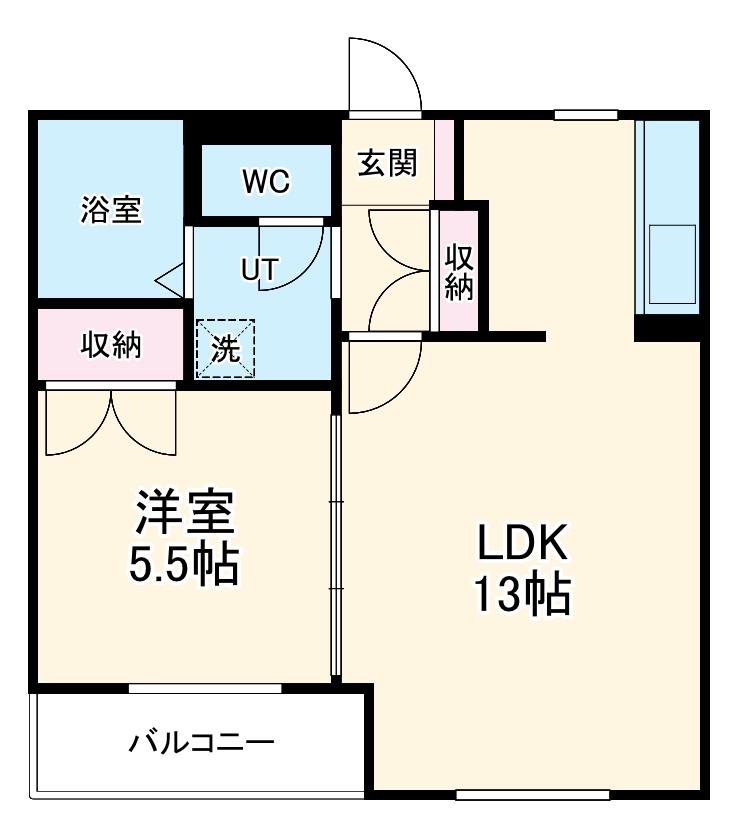 アクアリオ(1LDK/2階)の間取り写真