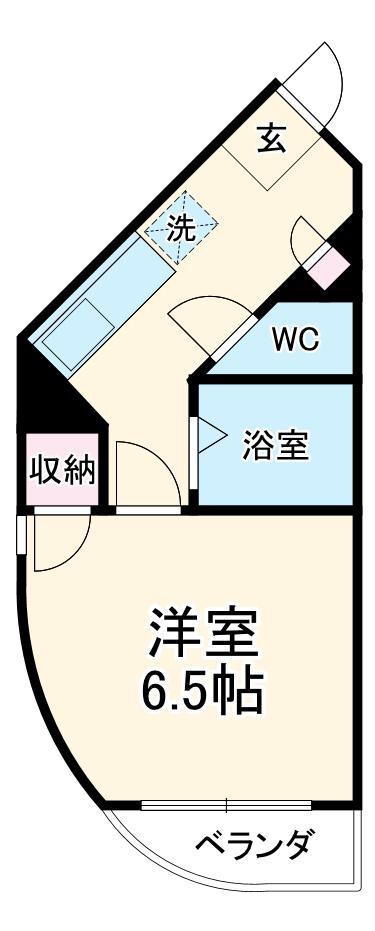 アリアン萱場(1K/3階)の間取り写真