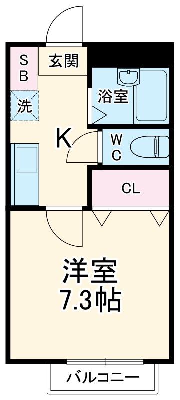 ベルメゾンマルミヤⅢ(1K/2階)の間取り写真