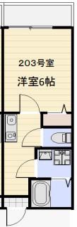 カーサ クラシア(1K/1階)の間取り写真