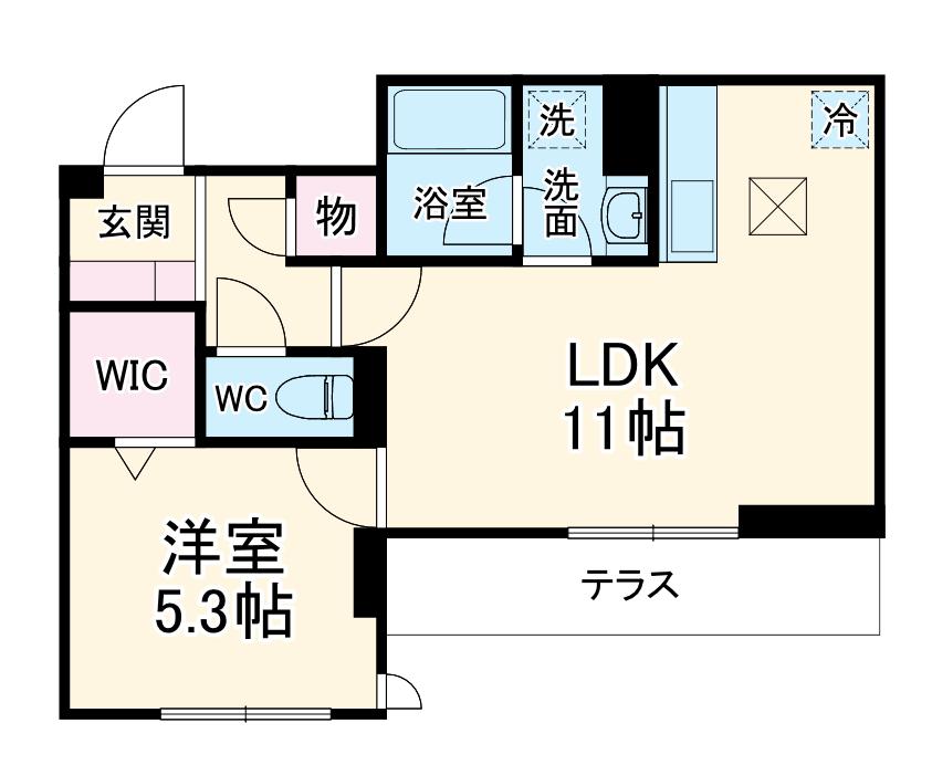 KURASHIRO(1LDK/1階)の間取り写真