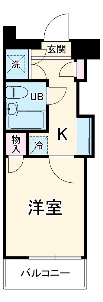 ワコーレ中山(1K/1階)の間取り写真