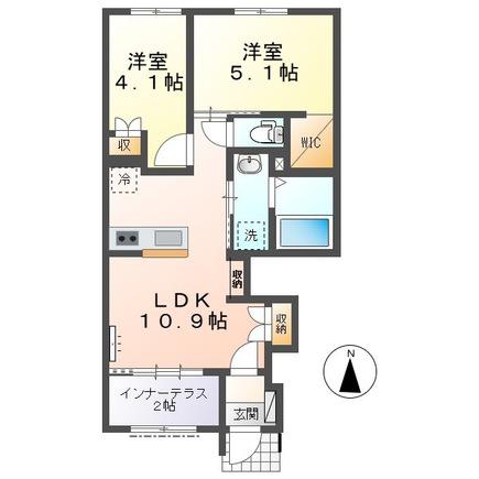 焼津市石津亜アパート(2LDK/1階)の間取り写真