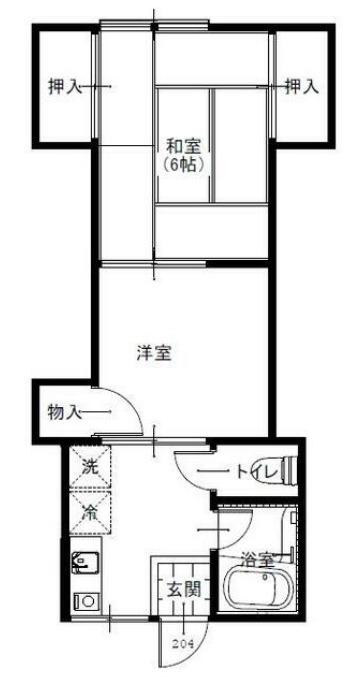 グリーンハイツE棟(2K/2階)の間取り写真