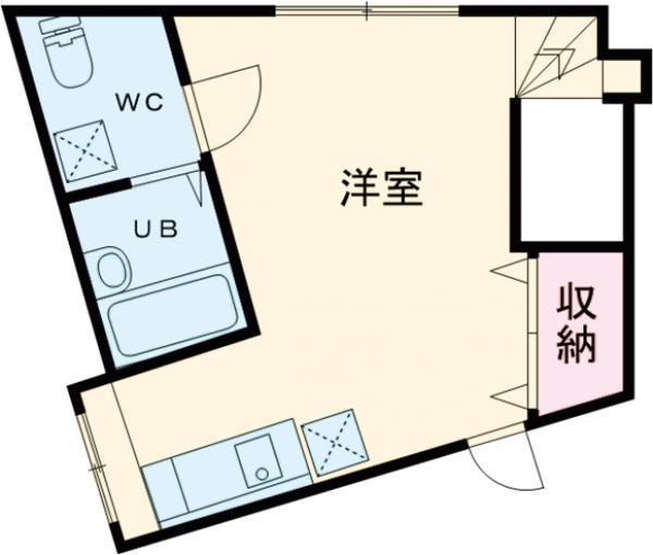 SARETE FELICI 豪徳寺1(ワンルーム/2階)の間取り写真