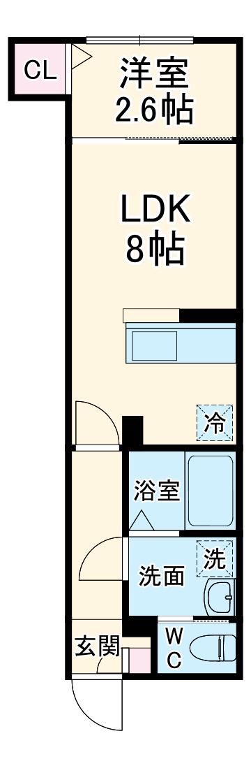 KMFさいたま市北区日進町アパート1期1(1LDK/1階)の間取り写真