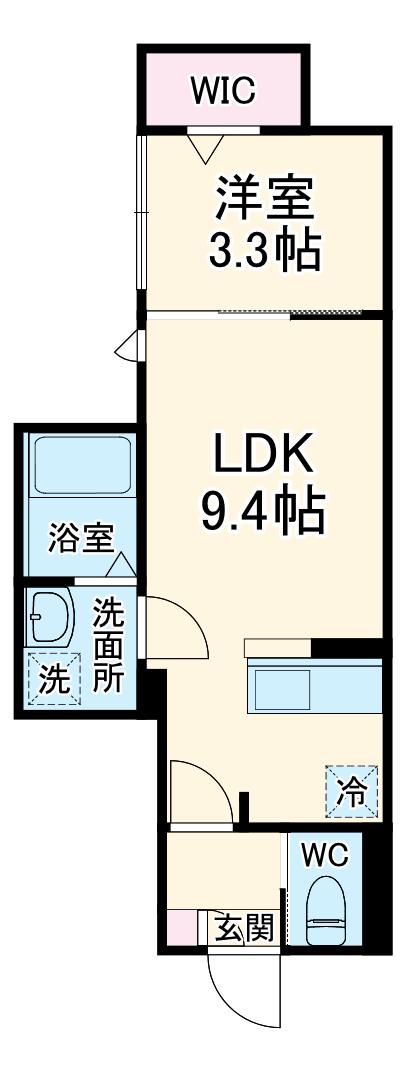KMFさいたま市北区日進町アパート1期1(1LDK/2階)の間取り写真