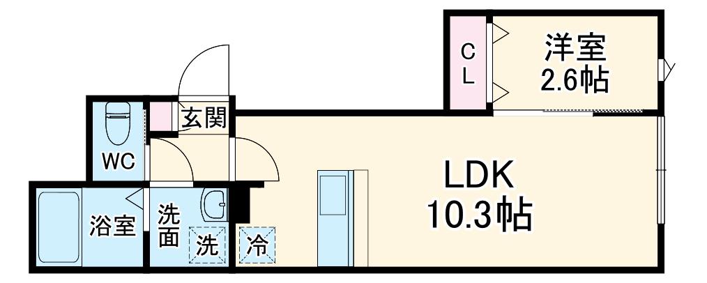KEIAI RESIDENCE 西大宮Ⅱ(1LDK/1階)の間取り写真