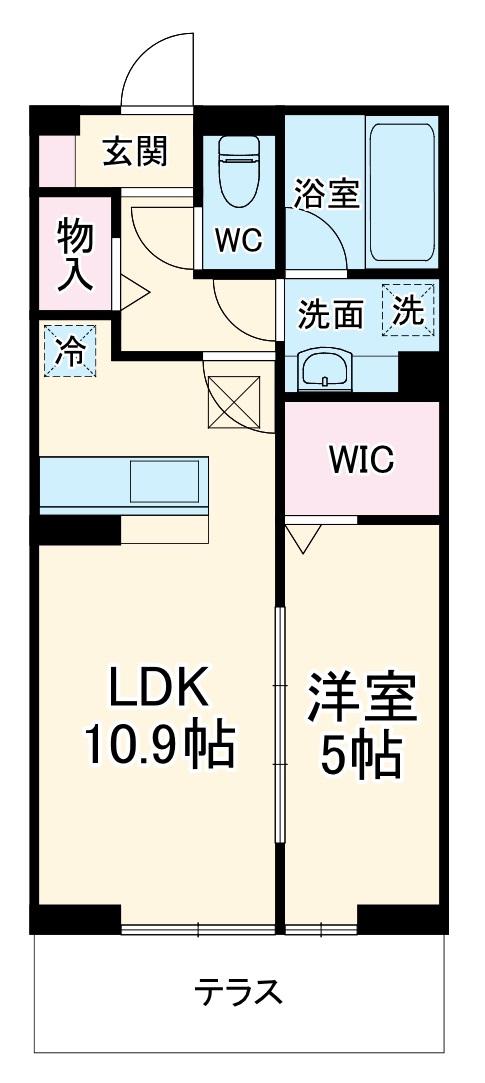 グレイスゲート新八柱(1LDK/1階)の間取り写真