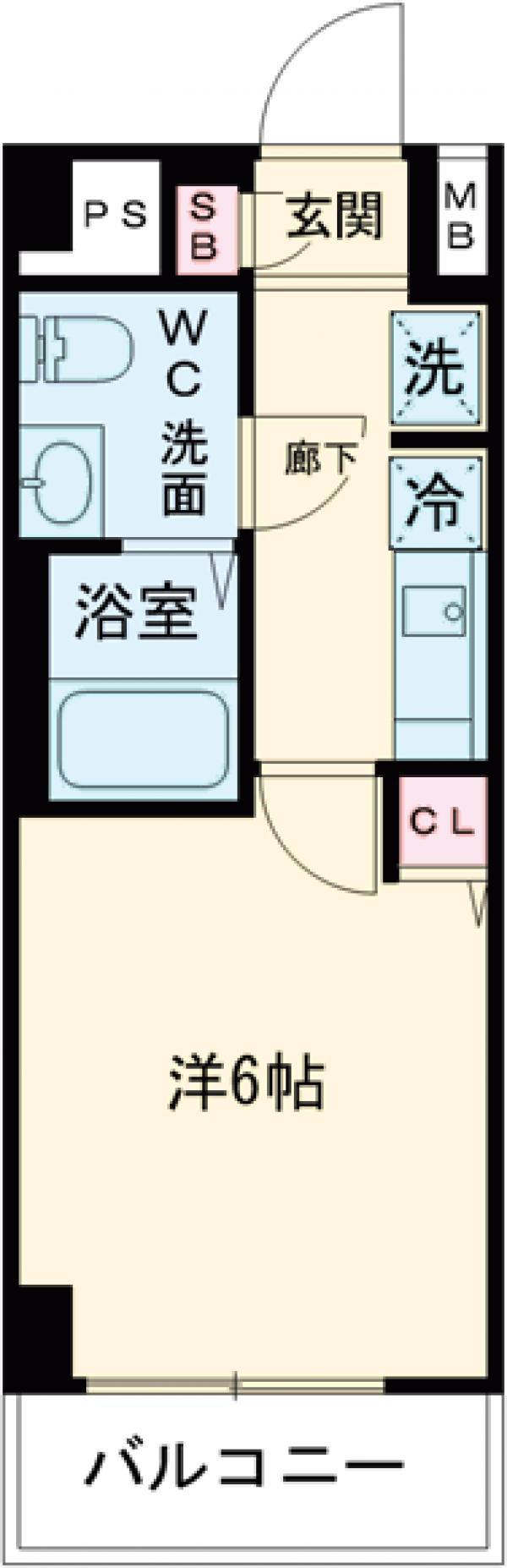 GENOVIAお花茶屋ⅡSKYGARDEN(1K/1階)の間取り写真