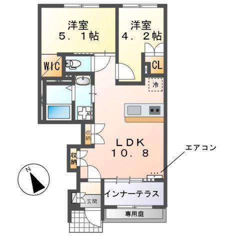 ノイエプルーシア(2LDK/2階)の間取り写真