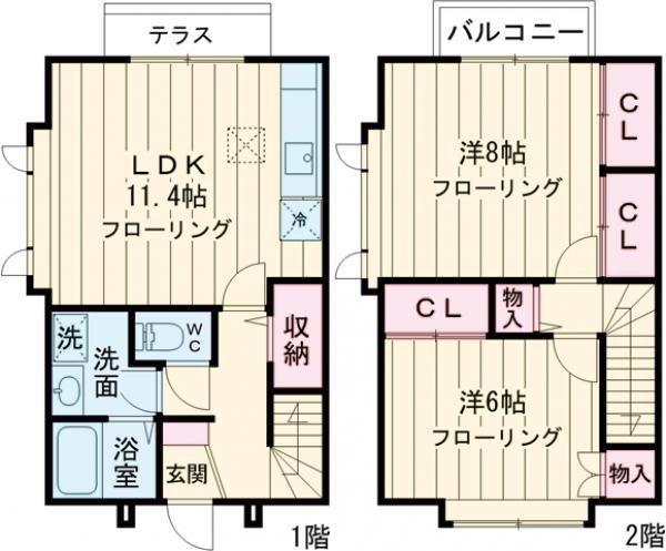 ヴィラージュK・Y(2LDK)の間取り写真
