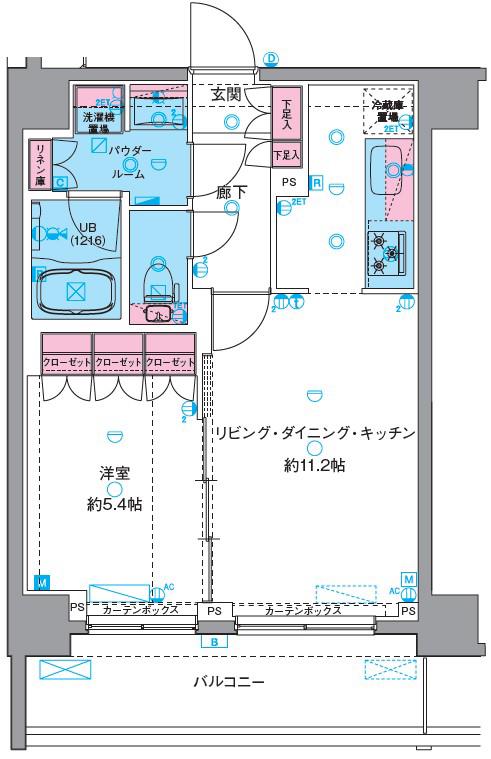 GENOVIA南千住ⅥSKYGARDEN(1LDK/3階)の間取り写真