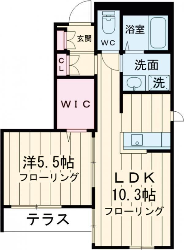 GRANDIR(1LDK/1階)の間取り写真