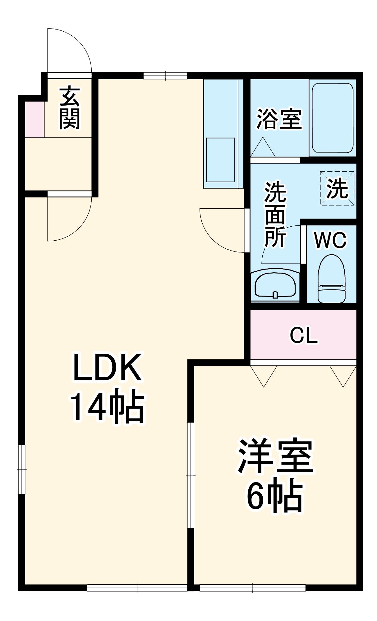 メゾンブロニューA(1LDK/1階)の間取り写真