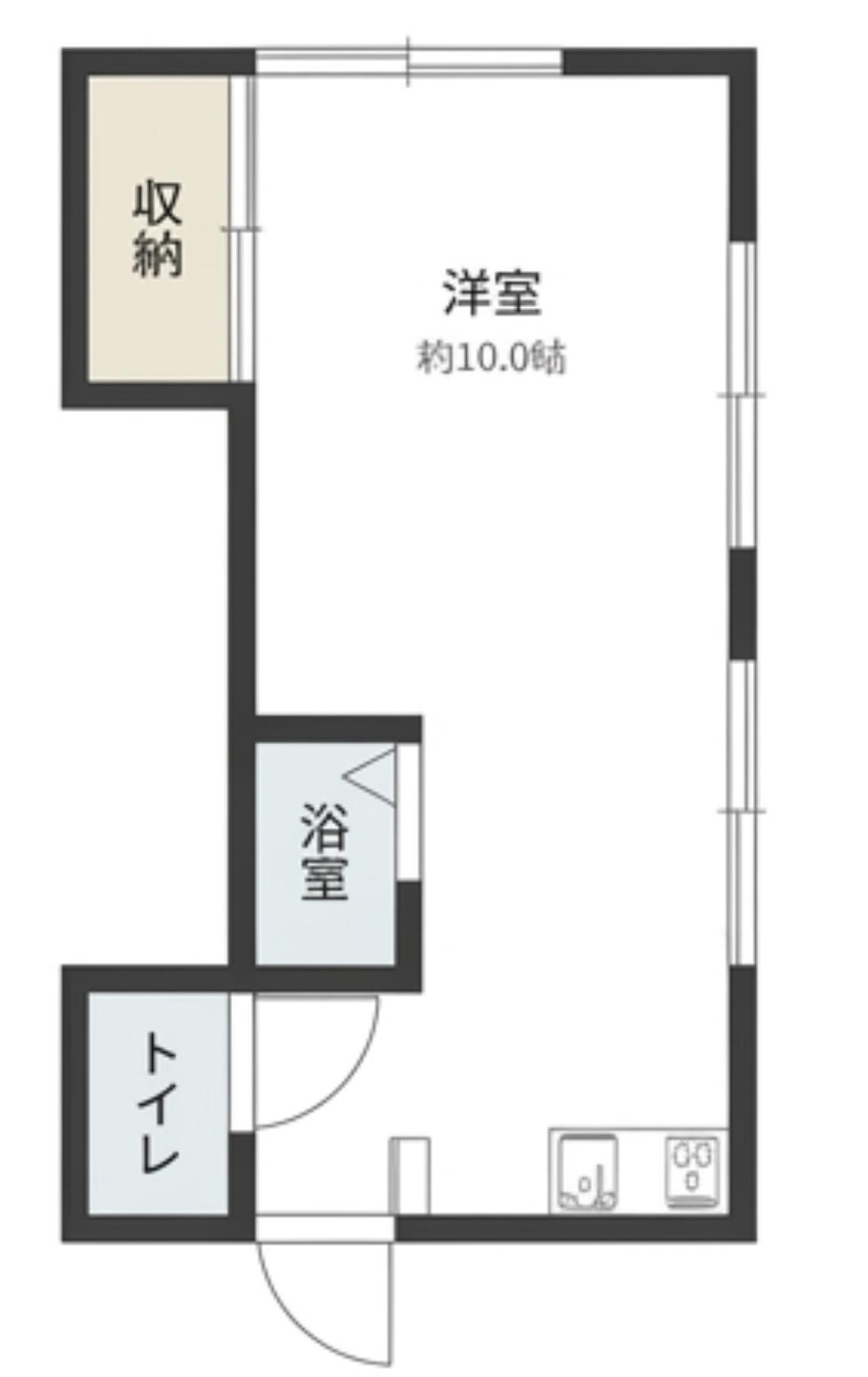 そよ風と丘の上ブルー(ワンルーム/1階)の間取り写真