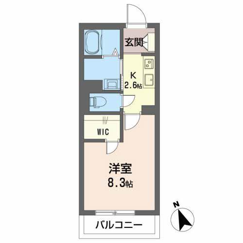 ブルーシャインMJ(1K/1階)の間取り写真
