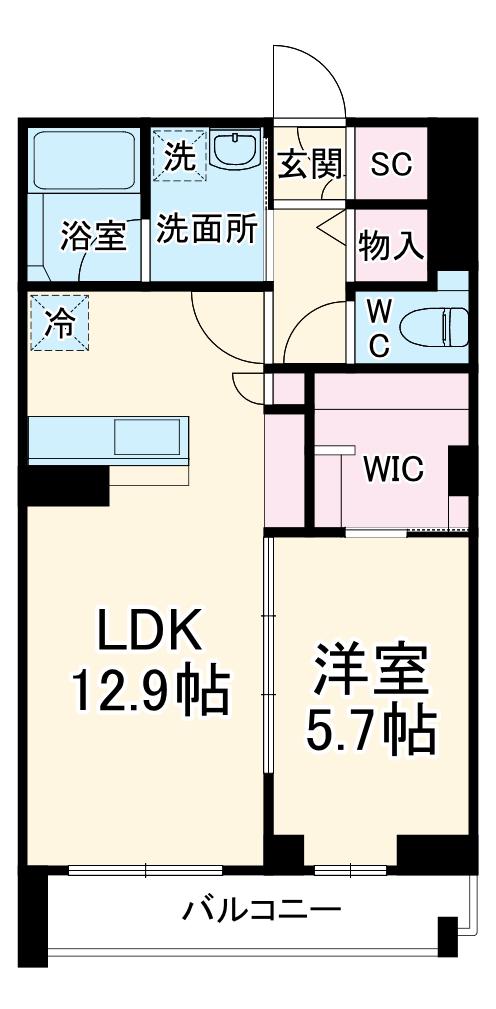ガーデンフィール八番館(1LDK/3階)の間取り写真