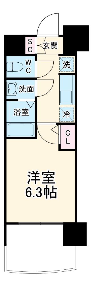 セレニテ新大阪アリエ(1K/4階)の間取り写真