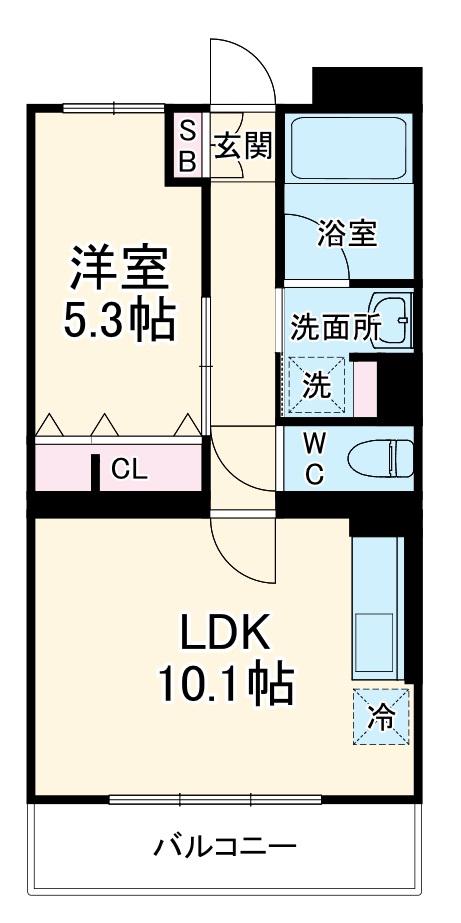 ジュピア・メゾン油小路(1LDK/3階)の間取り写真