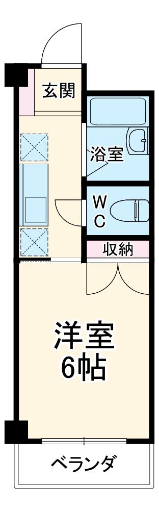 マリモビル(1K/3階)の間取り写真