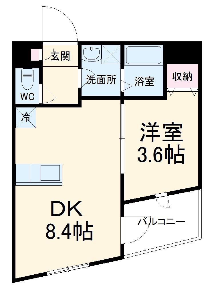 B`CASA浦和美園(1DK/2階)の間取り写真