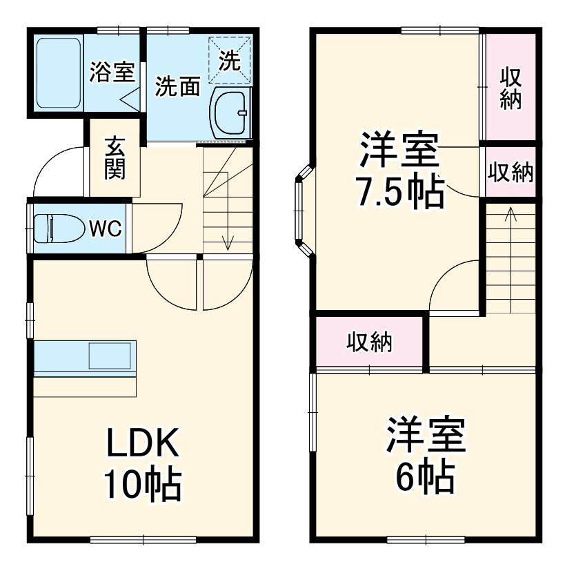 テラスハウススズモ(2LDK)の間取り写真