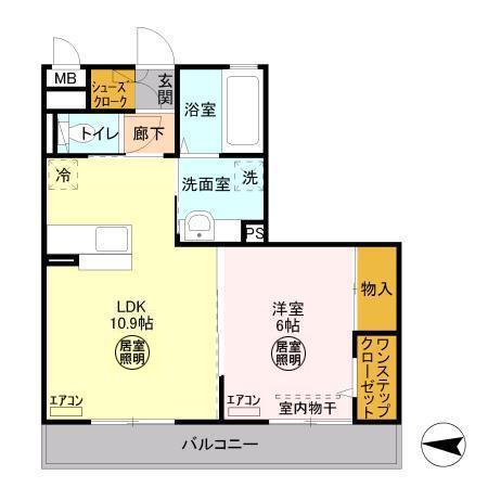 フォア—ル(1LDK/3階)の間取り写真