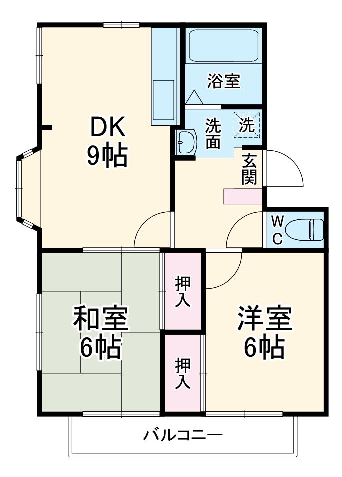 フレグランス金明Ⅰ(2DK/1階)の間取り写真