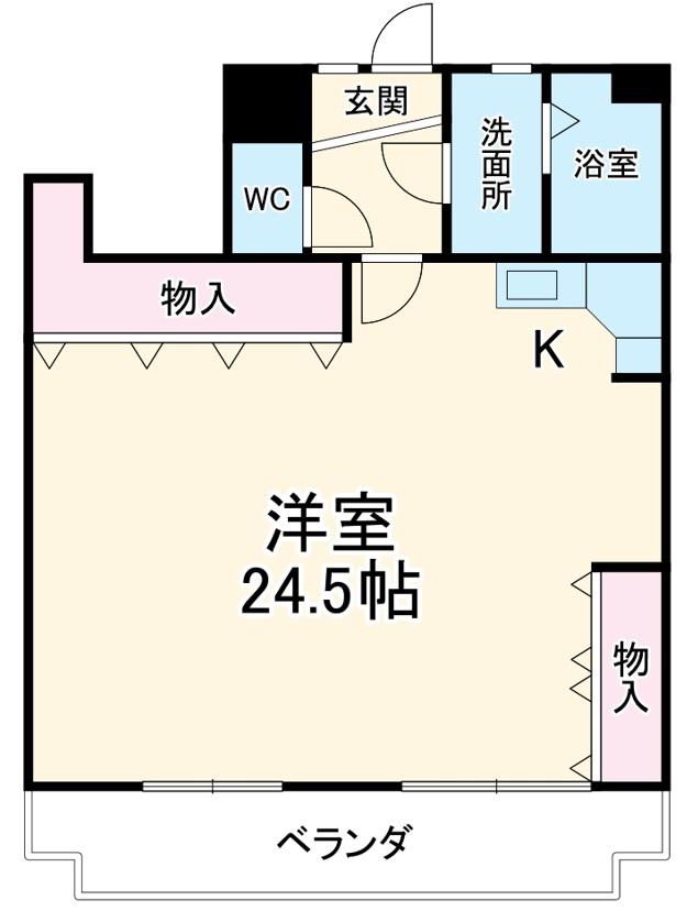 東マンションⅠ(ワンルーム/7階)の間取り写真