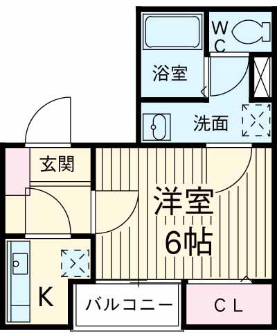 オリーブハウス門前仲町(1K/3階)の間取り写真