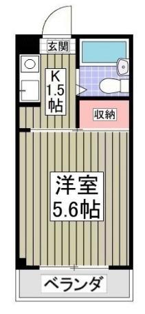 シャトール田口戸塚Ⅱ棟(1K/1階)の間取り写真
