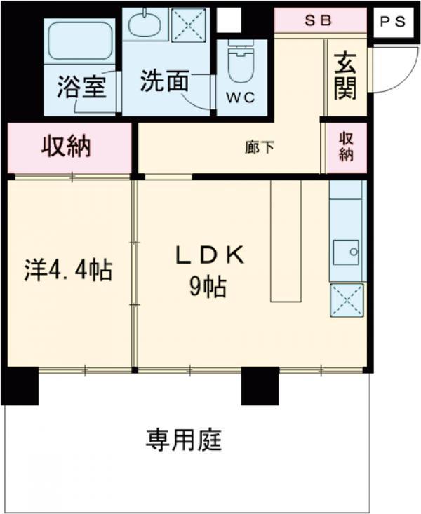 ARTY国立大学通(1SLDK/1階)の間取り写真