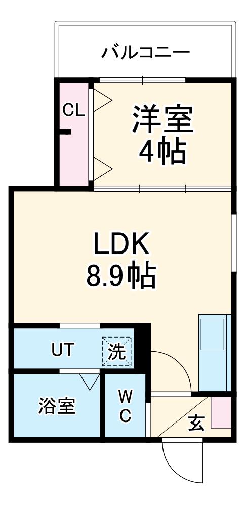 LIX大和田駅前(1LDK/4階)の間取り写真