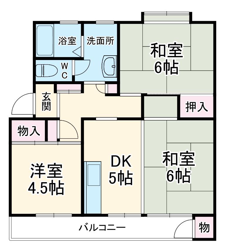 久寺家マンションB棟(2SLDK/4階)の間取り写真