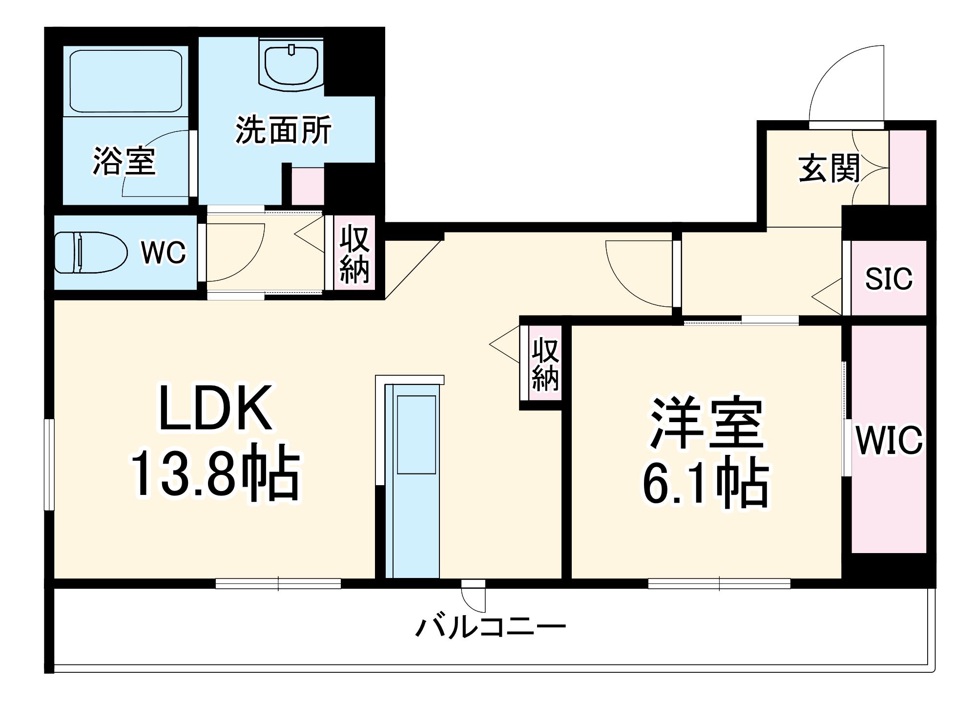 リッツ・リン(1LDK/1階)の間取り写真