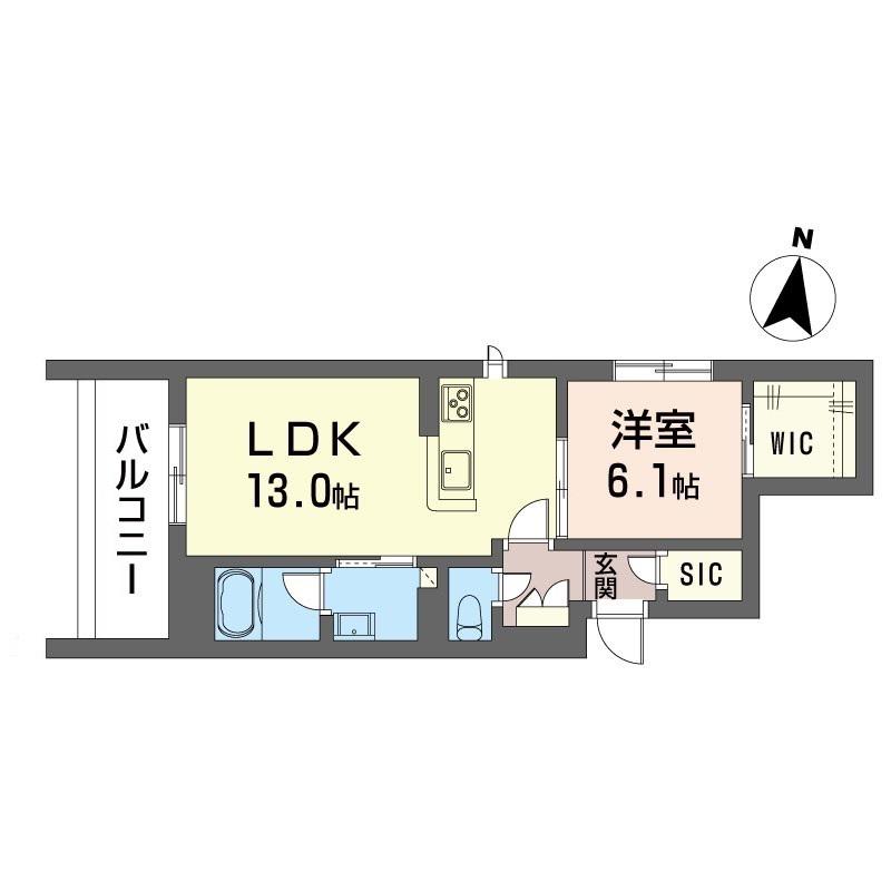 リッツ・リン(1LDK/1階)の間取り写真