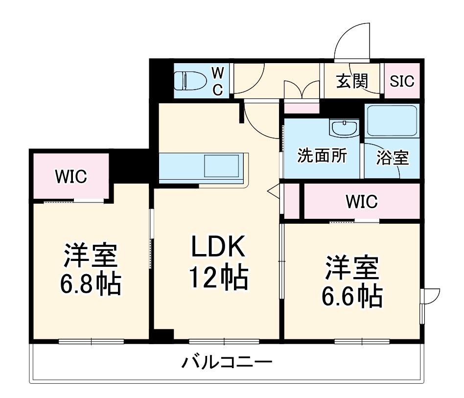 リッツ・リン(2LDK/2階)の間取り写真