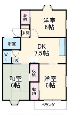 エンパイア大野D(3DK/1階)の間取り写真