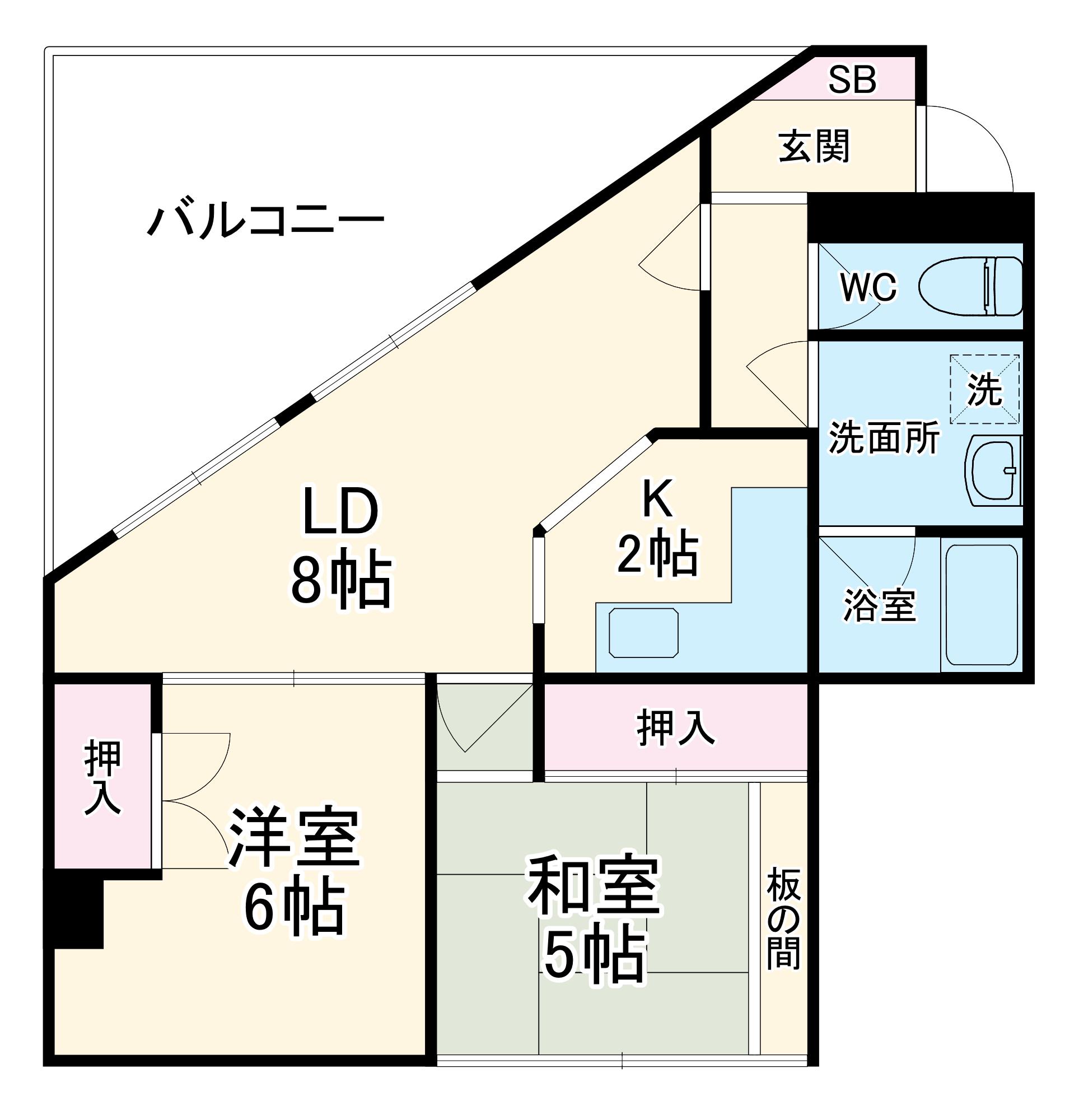 ヴィラ・ヴェルディ(2LDK/3階)の間取り写真