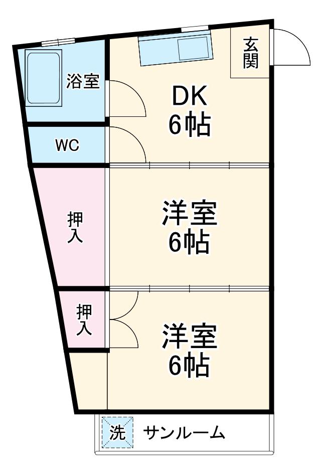 さくらいビル(2DK/4階)の間取り写真