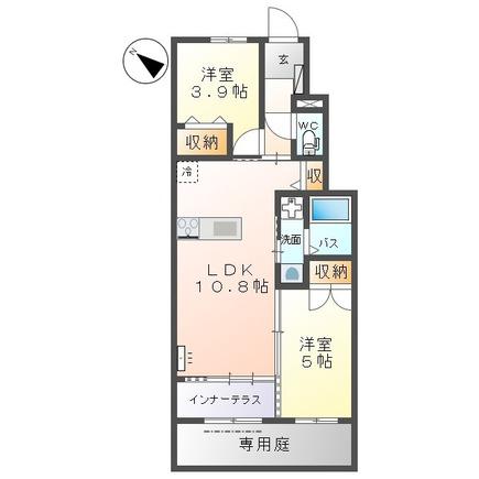 サンライズ(2LDK/1階)の間取り写真