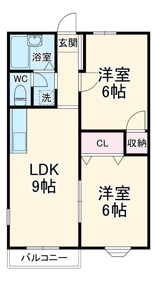 プレアデス21(2LDK/1階)の間取り写真