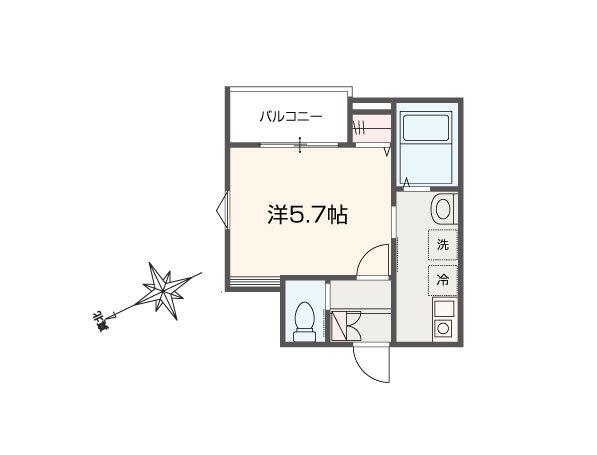 MELLAS鳩ヶ谷Ⅱ(1K/3階)の間取り写真