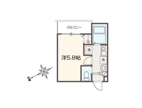 MELLAS鳩ヶ谷Ⅱ(1K/2階)の間取り写真