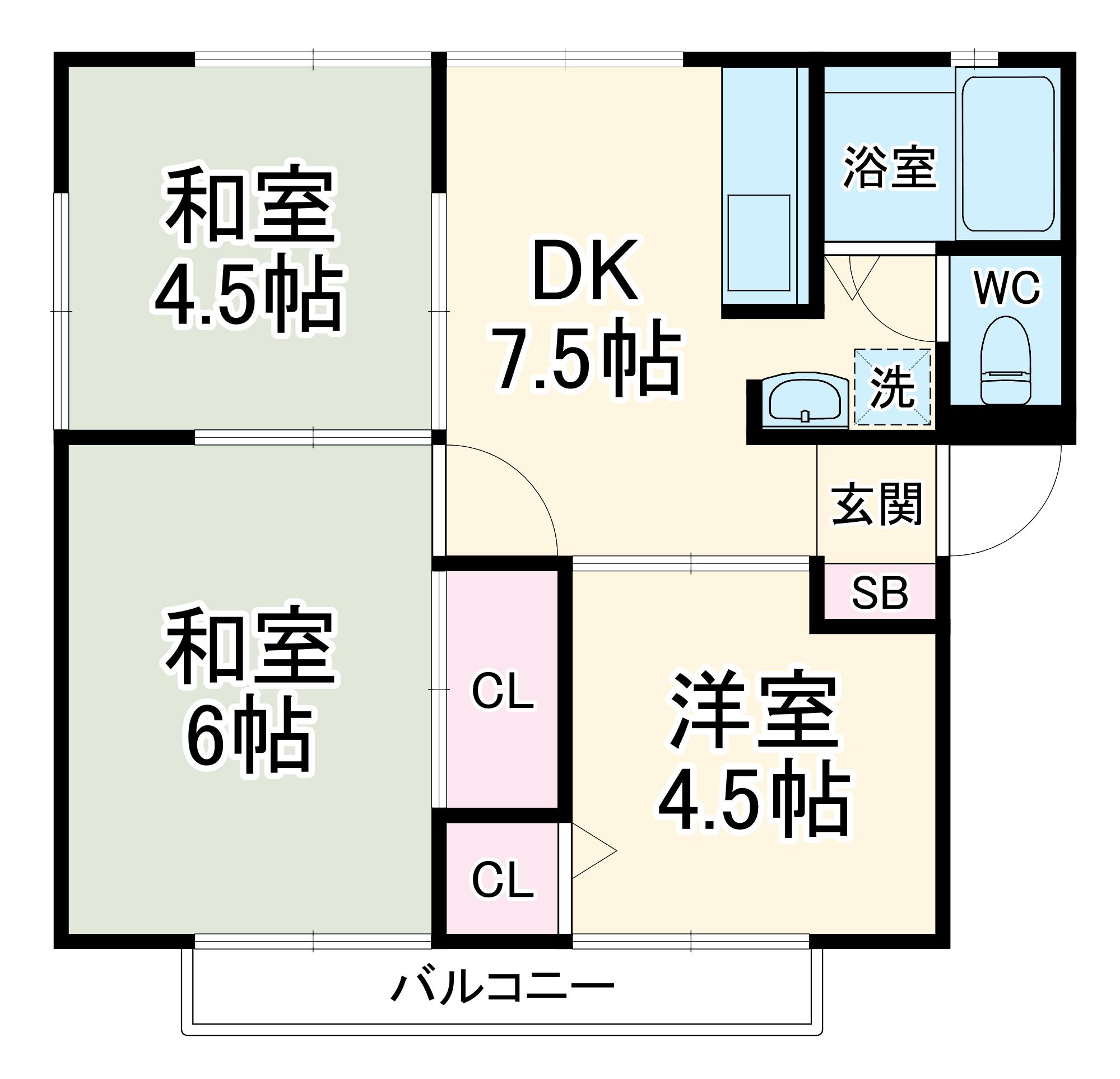 ガーデンハイツ広谷(3DK/2階)の間取り写真